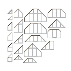 Set of trapezoidal windows